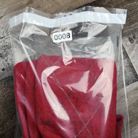 Mens Jos A Bank Executive Collection size XL Red Lambs Wool Blend Vneck Sweater - Picture 7 of 7